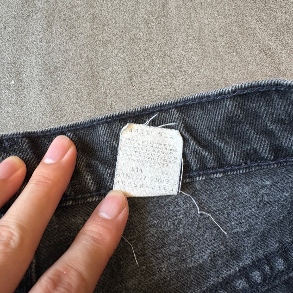 90년대 미국 생산 리바이스 550 데님 오렌지탭 블랙 팬츠 상품이미지5