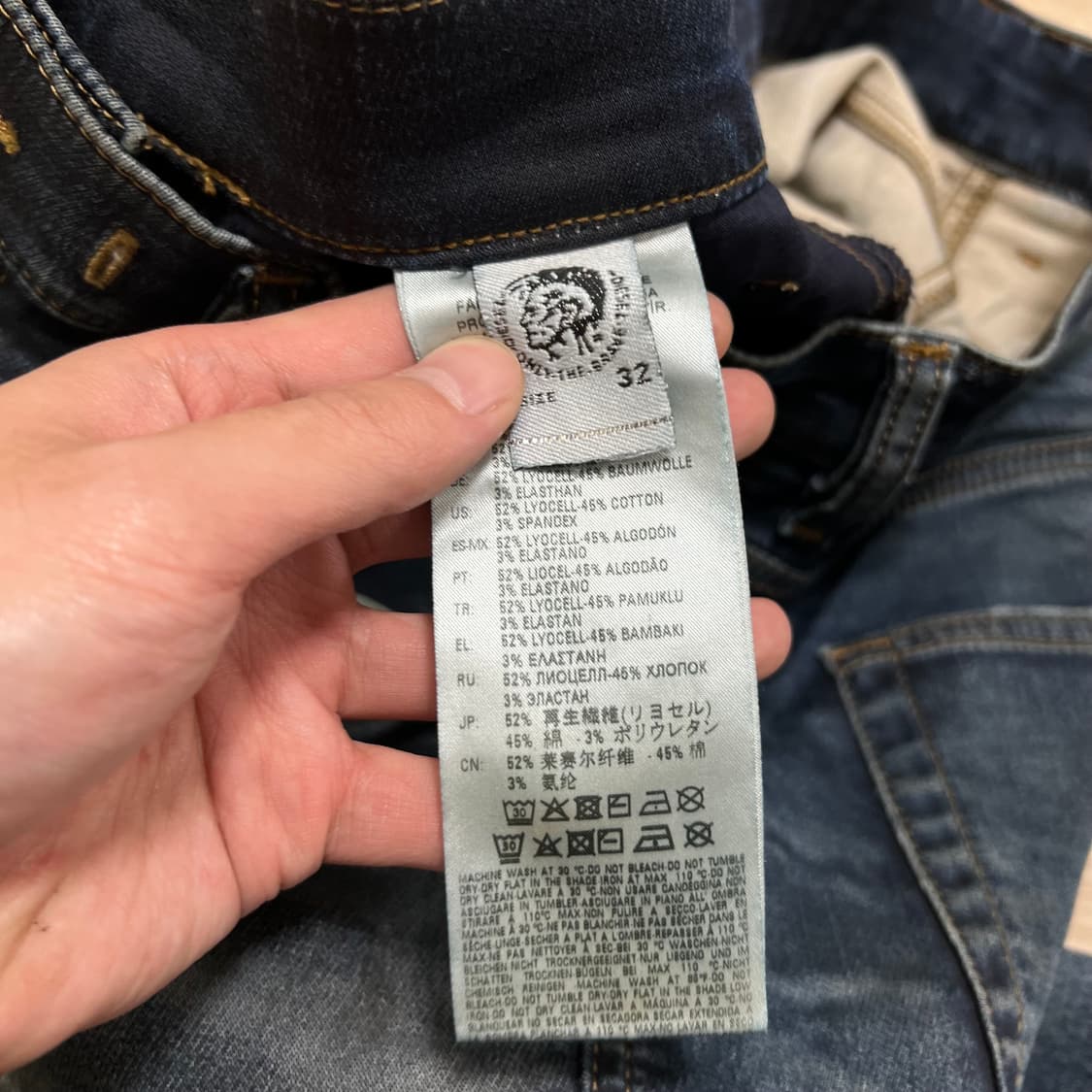 디젤 데미지드 워싱 데님진 청바지 [중청] 32 상품이미지7