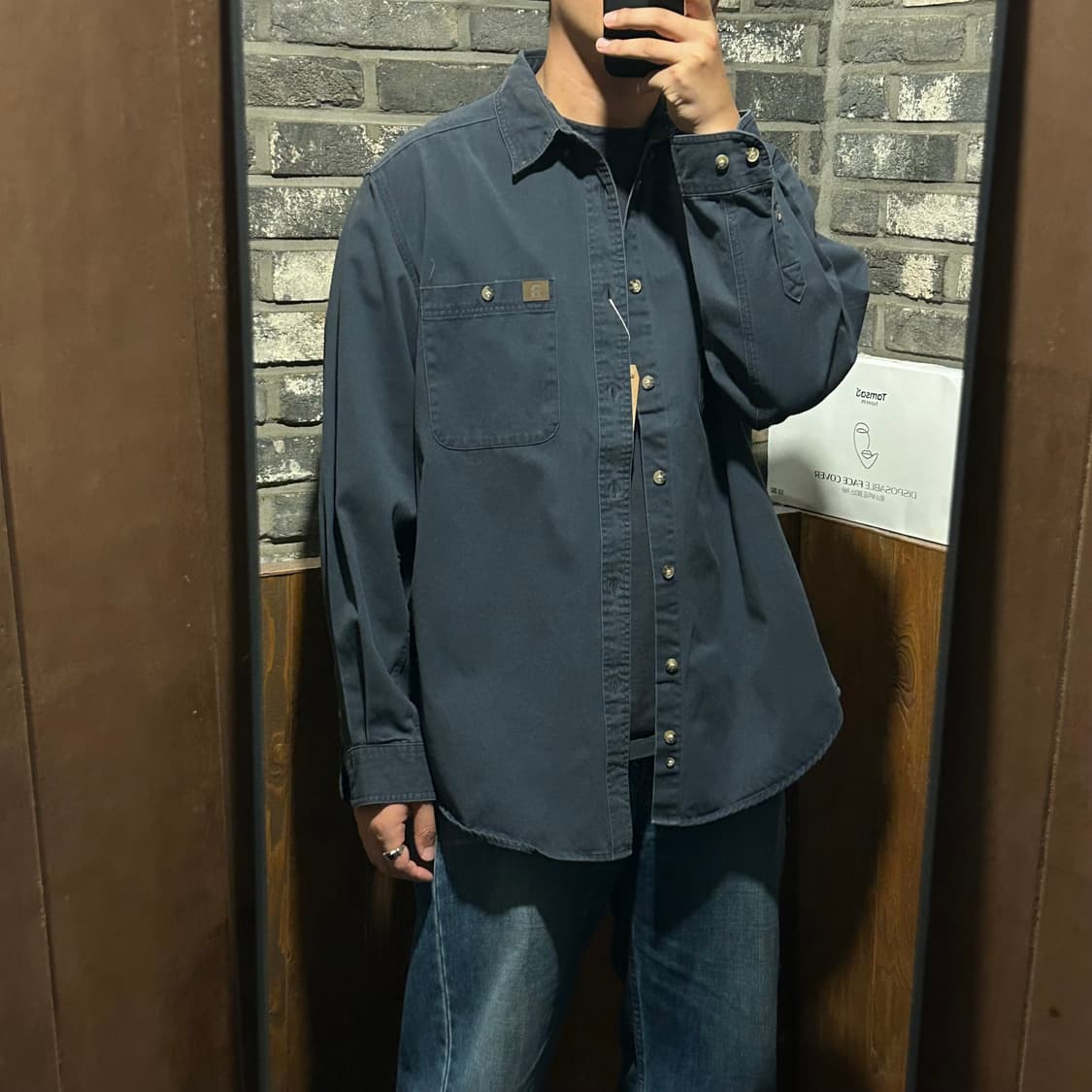 XL) Wrangler 랭글러 투포켓 워크웨어 코튼 셔츠 차콜 W7 상품이미지8