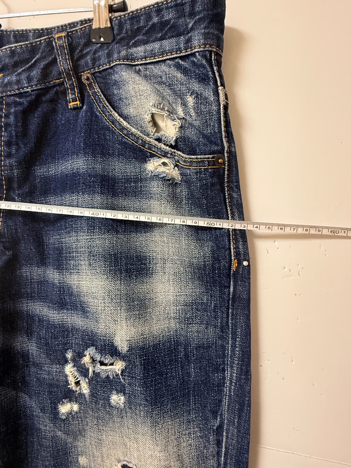 💙 디스퀘어드2 워싱 디스트로이드 데님 50 / 남성 빈티지 버튼플라이 상품이미지8