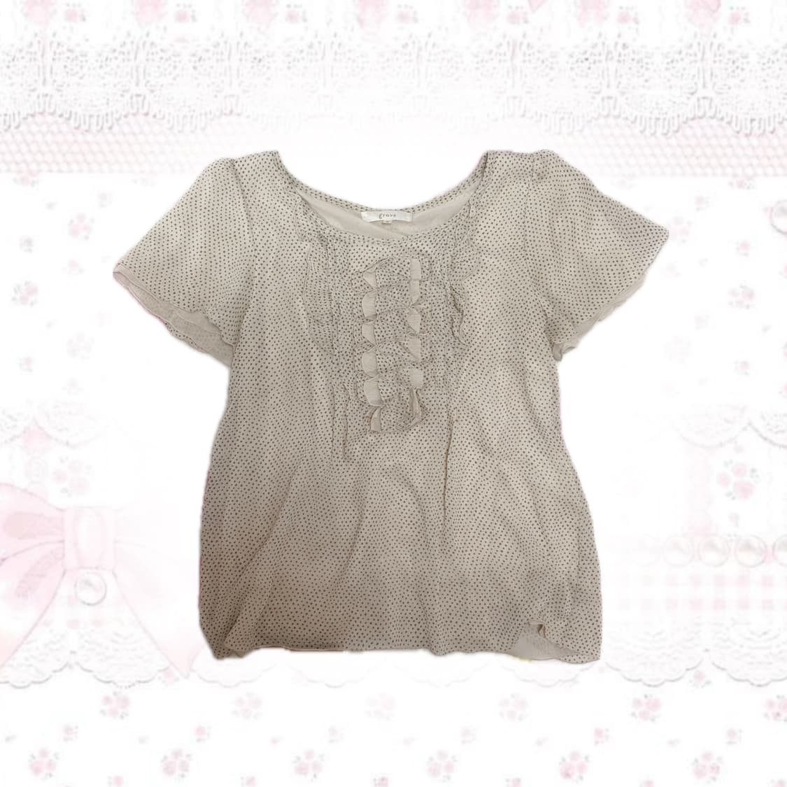 히메갸루 라떼갸루 초코 도트블라우스  상품이미지1