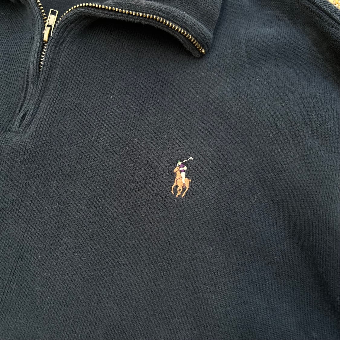 폴로 랄프로렌 코튼 반집업 블랙 니트 상품이미지5