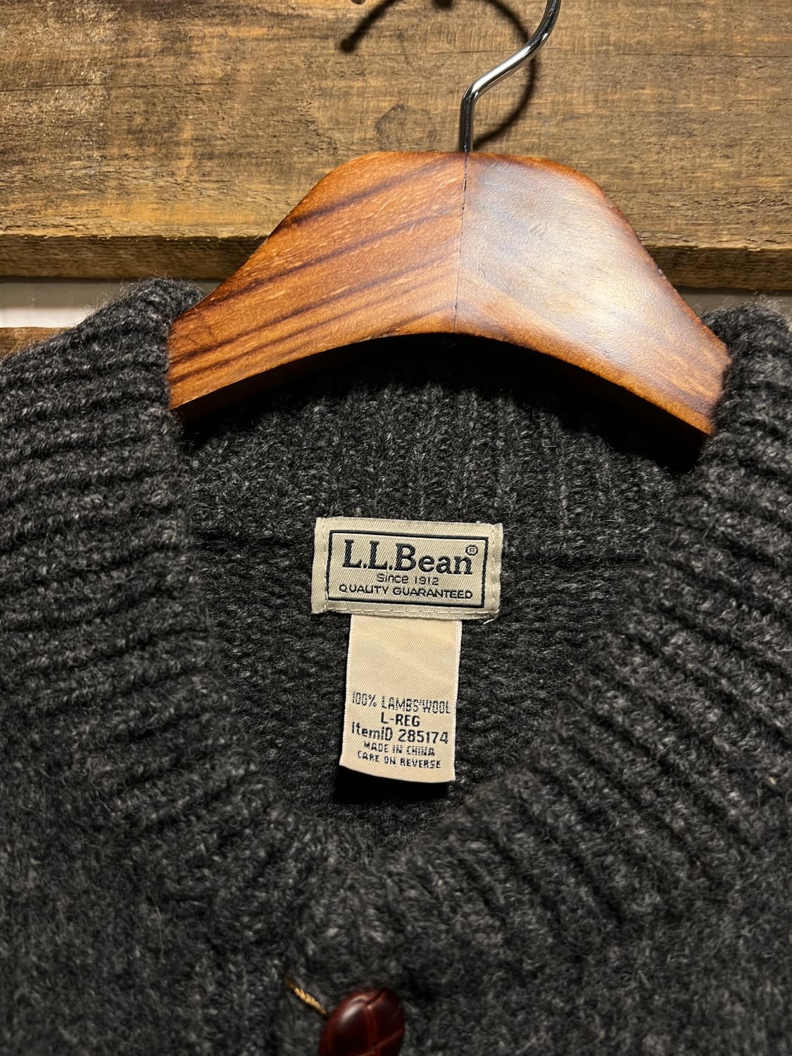 [L]엘엘빈 USA 헨리넥 차콜그레이 램스울 니트 상품이미지2