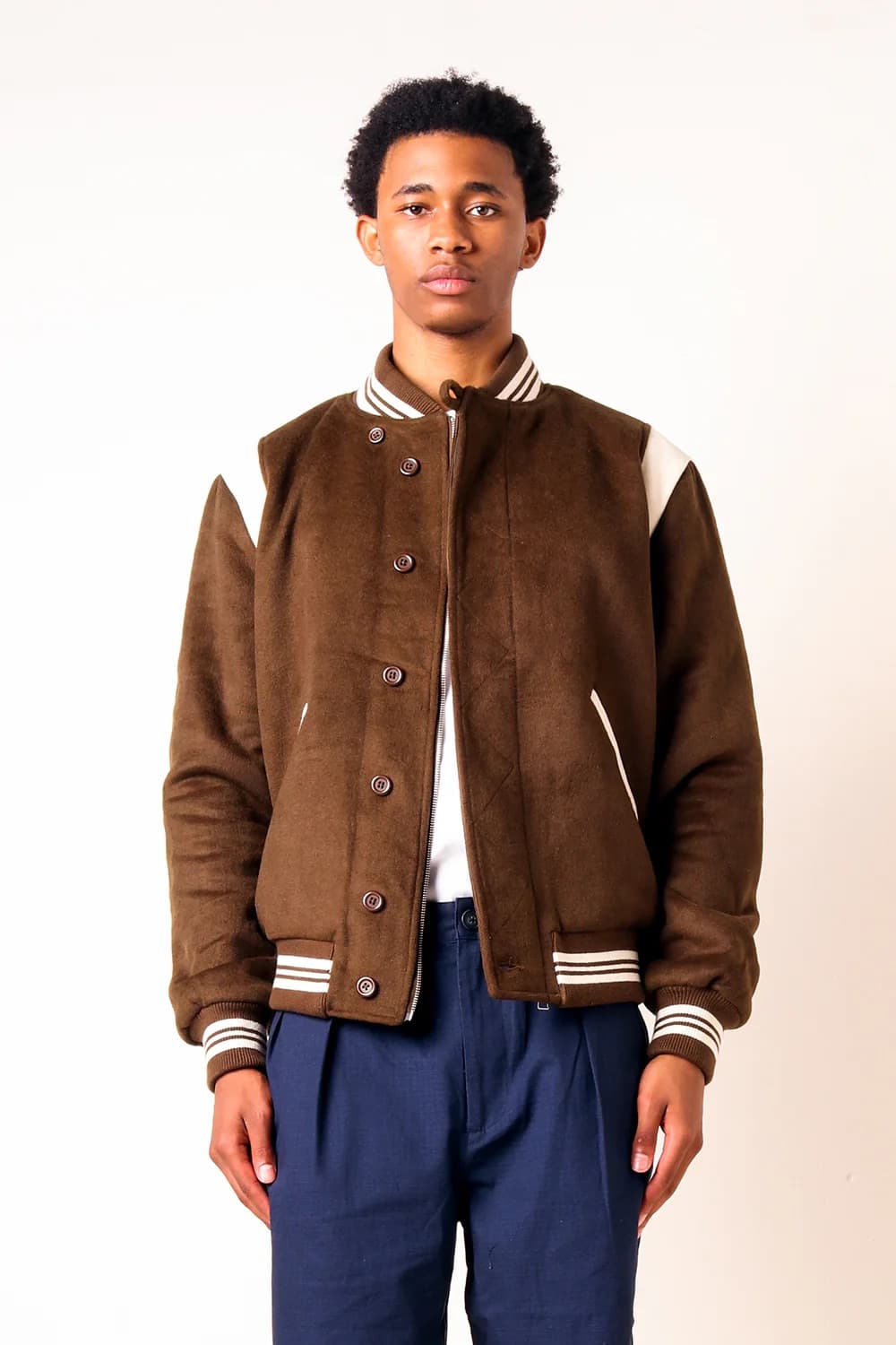 Pop trading company varsity brown L size 상품이미지2