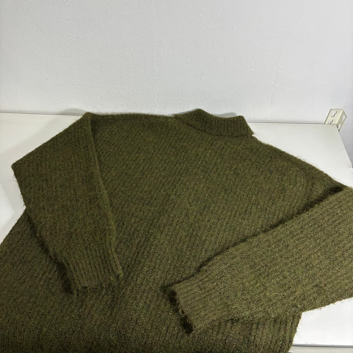 L 키뮤어 카키 오버핏 카라 가디건 상품이미지3