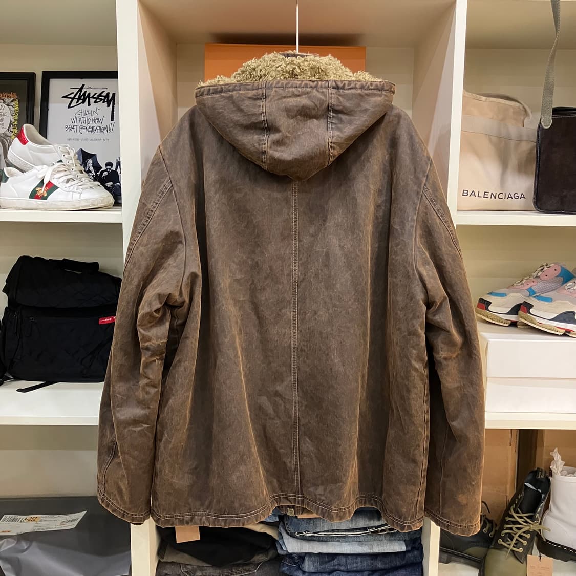 VTG 브라운 워싱 후드 점퍼 2XL 상품이미지3