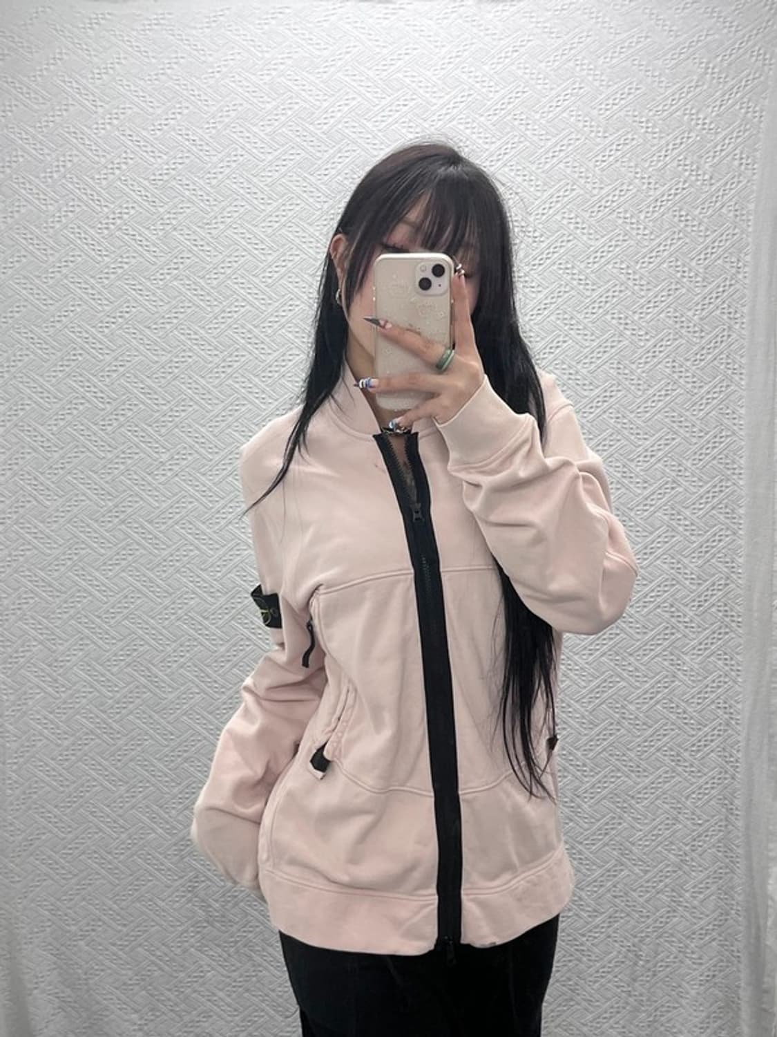 스톤 아일랜드 여리핏 멀티포켓 딸기우유 집업 자켓 95 C07616 상품이미지1