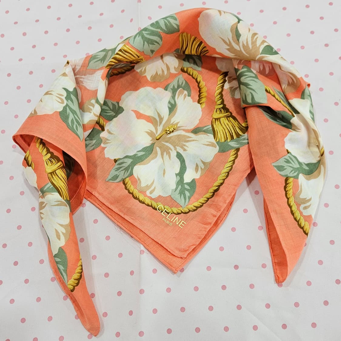 셀린느 오렌지 플라워 손수건 상품이미지2