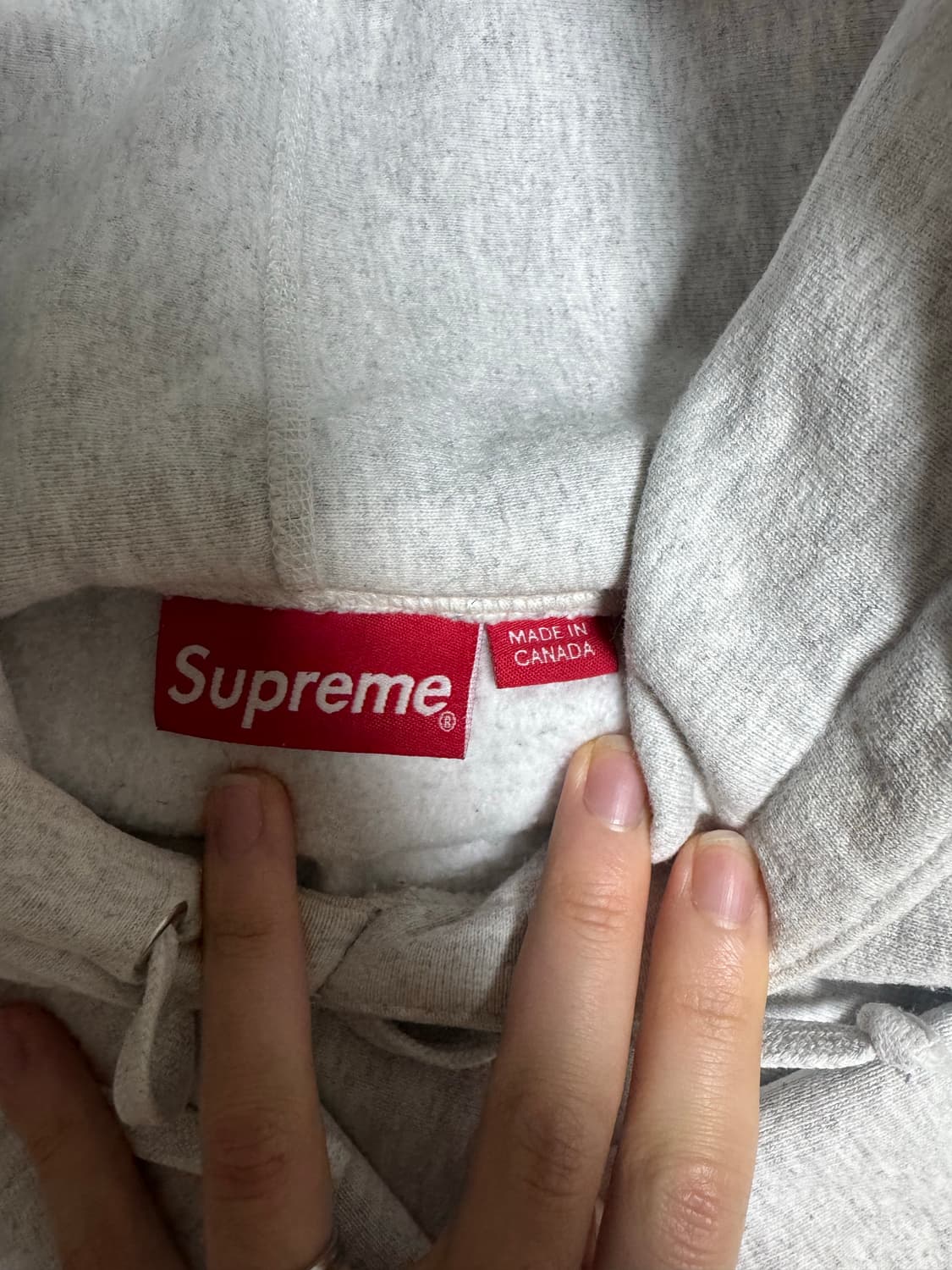 M)23fw 슈프림 박스로고 후드 그레이 상품이미지3