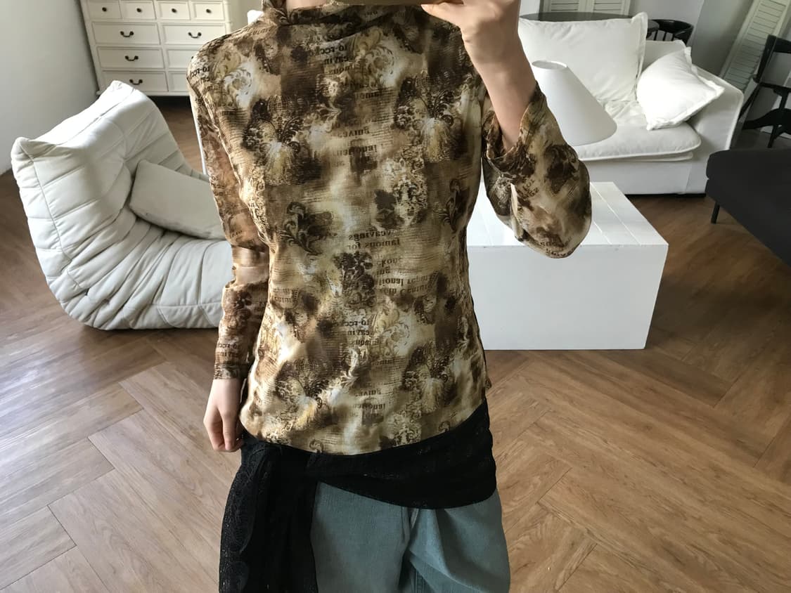 vintage pattern mash top 상품이미지1