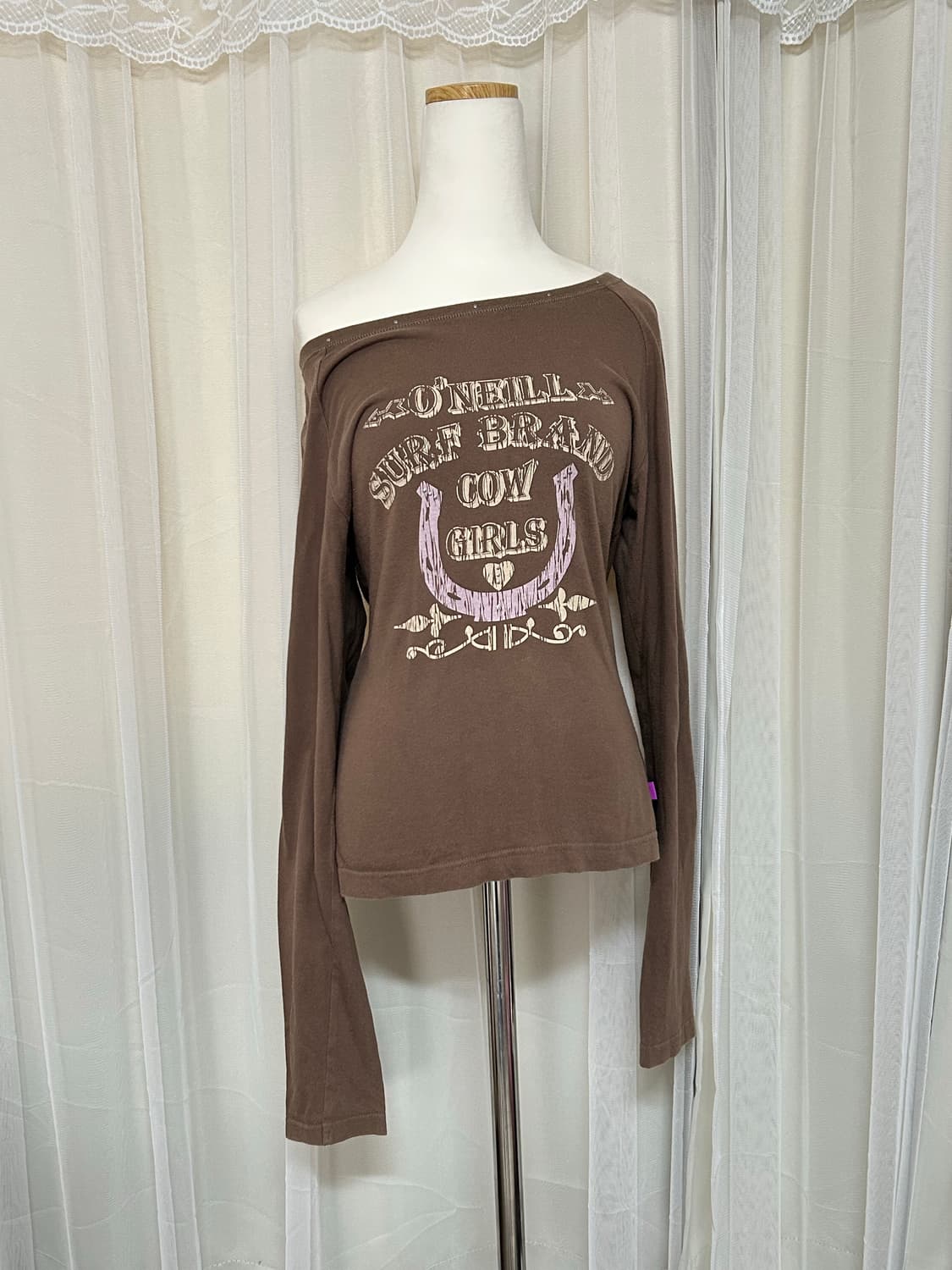 Oneill 00’s Y2K 브라운 스터드 롱슬리브 상품이미지1