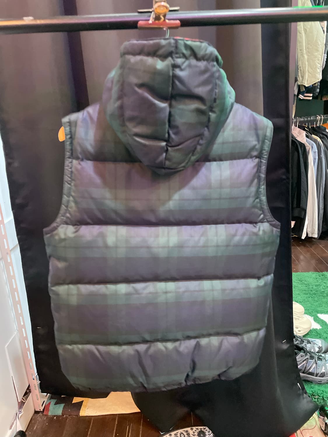 폴로 체크 패딩조끼 상품이미지2