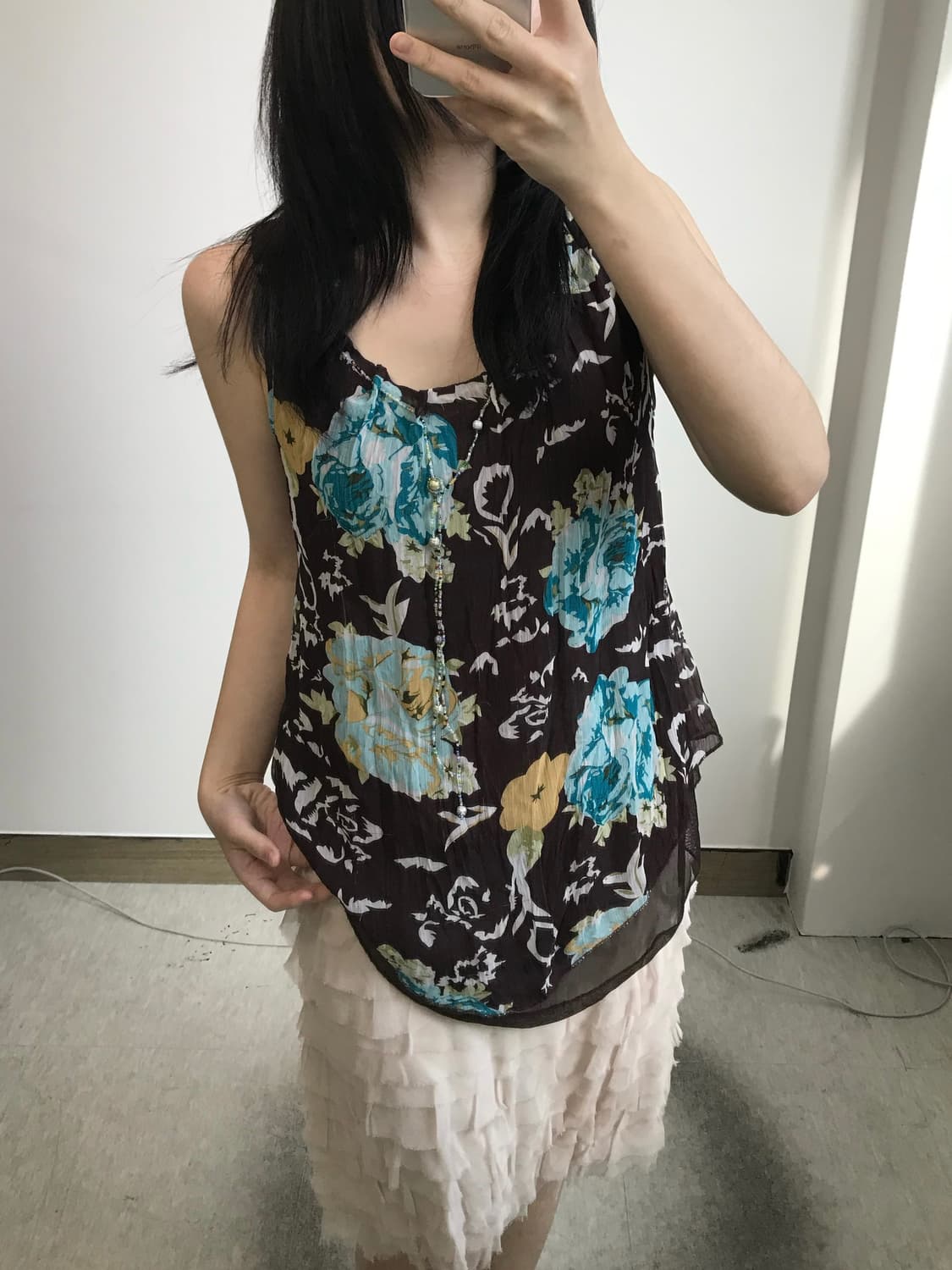 빈티지 비즈 패턴 슬리브리스 상품이미지1