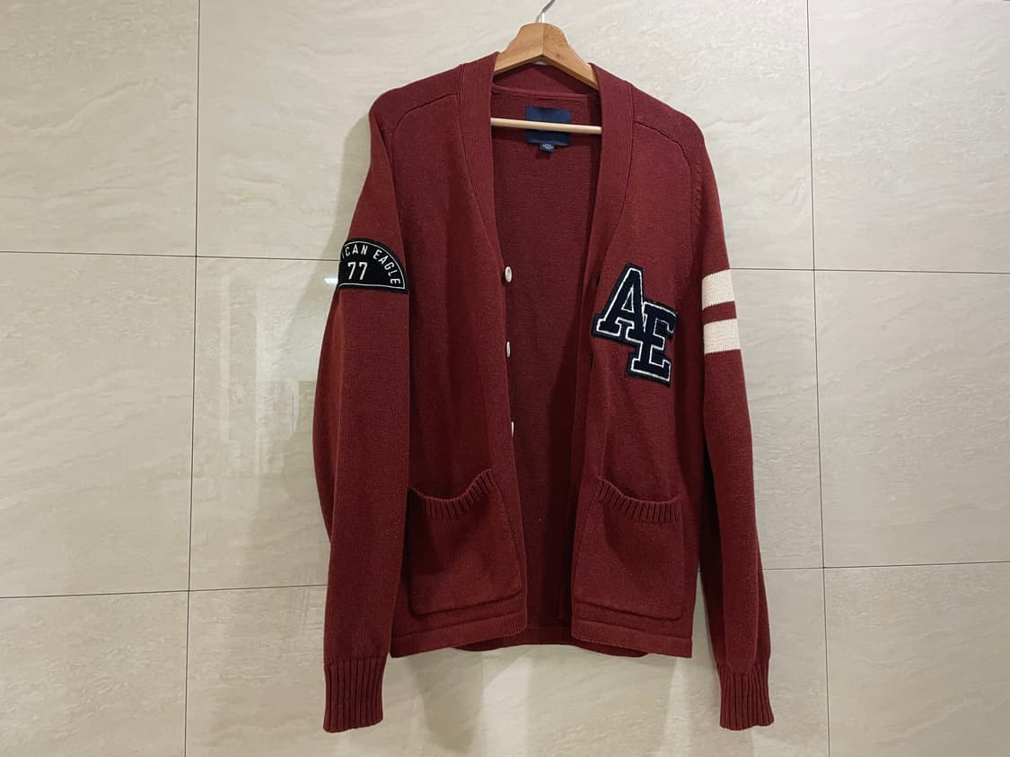 아메리칸 이글 / 버건디 가디건, 남성 가디건 / S(100) 상품이미지1