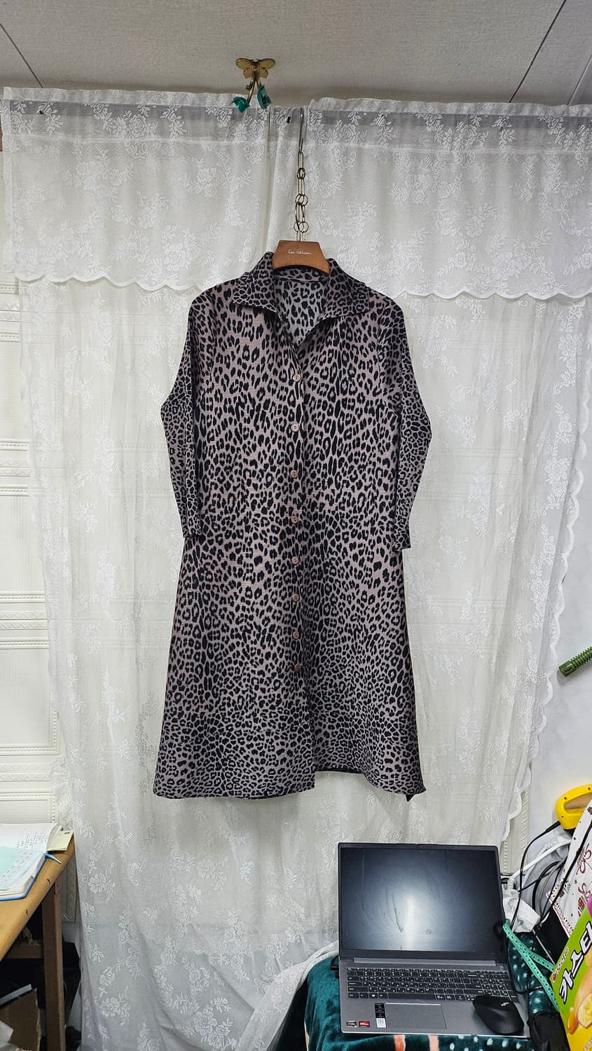 레오파드  플리츠 주름 가디건  상품이미지1