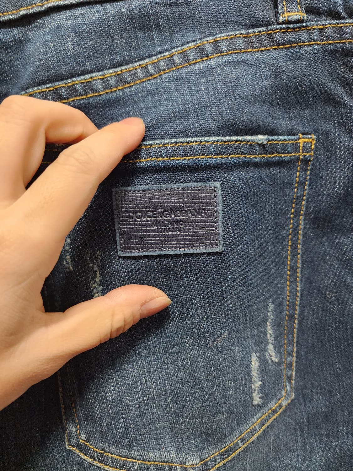 D&G 돌체앤가바나 14GOLD 가죽패치 데님 상품이미지2