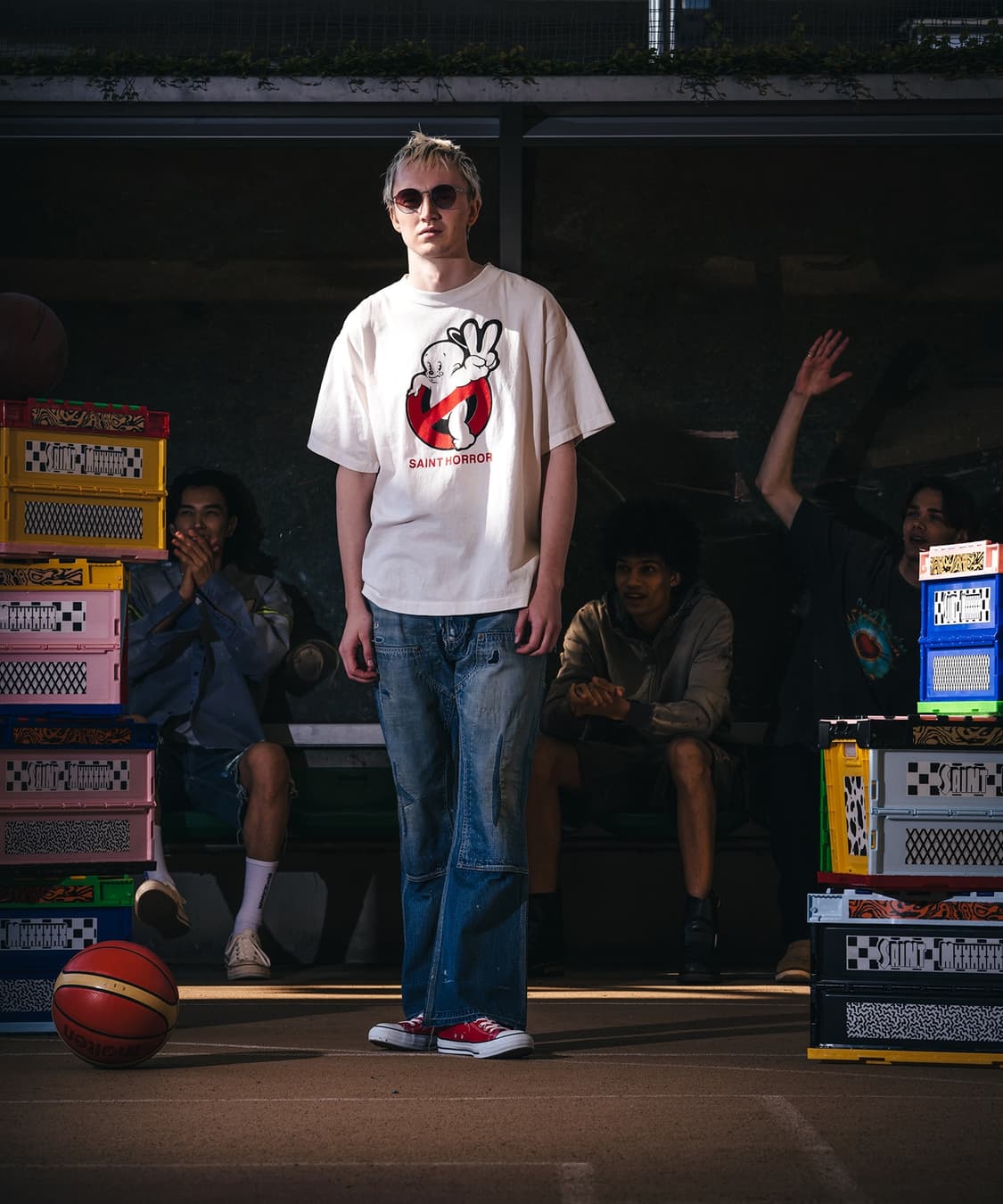 [새상품/XL] 세인트미카엘 호러 반팔티셔츠 화이트 상품이미지3