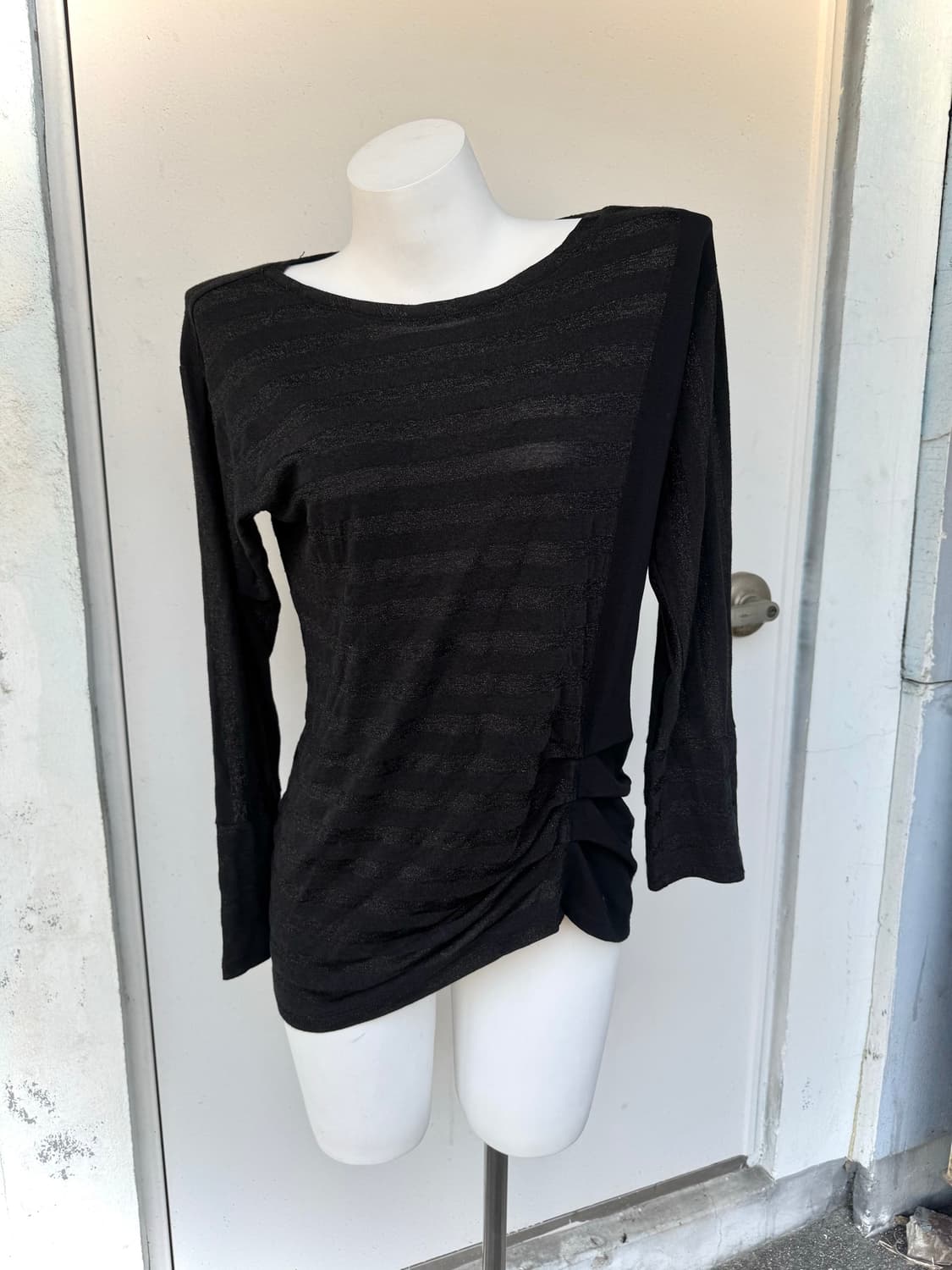 Stripe shirring long sleeve 상품이미지1