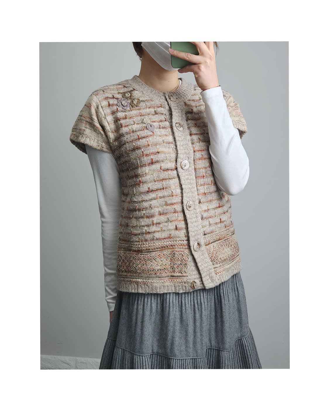 반소매 모리 니트 가디건 상품이미지1