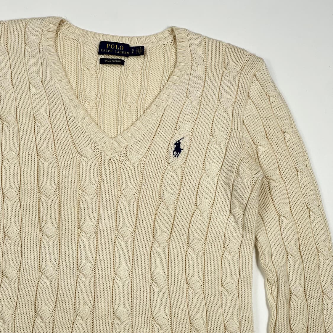 폴로 랄프로렌 클래식 피마코튼 케이블니트 아이보리 여성S 상품이미지3