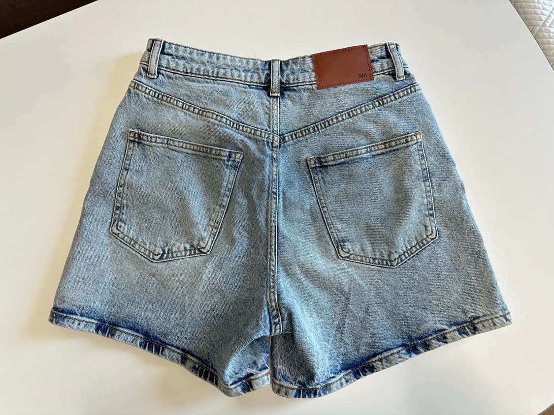 [ZARA] 맘핏 하이라이즈 쇼츠 미디움 블루 38 상품이미지5