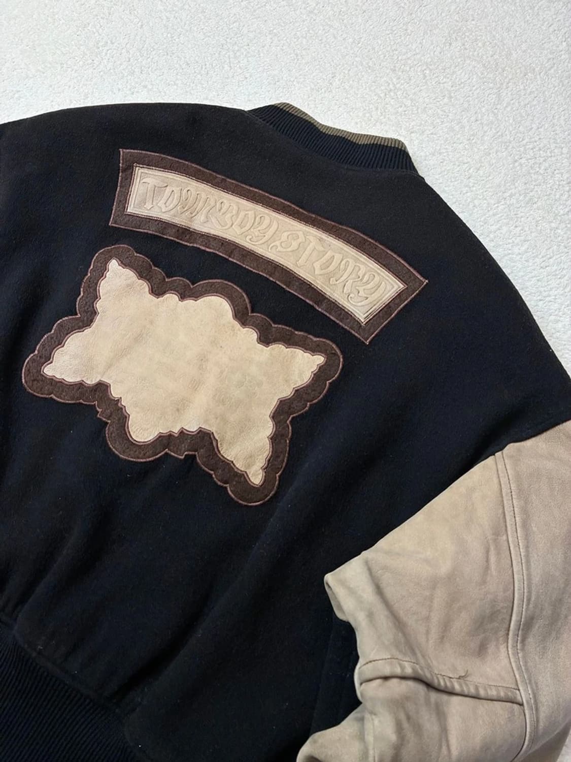 톰보이 80's 소가죽 배색 바시티 자켓 PN5875 상품이미지7