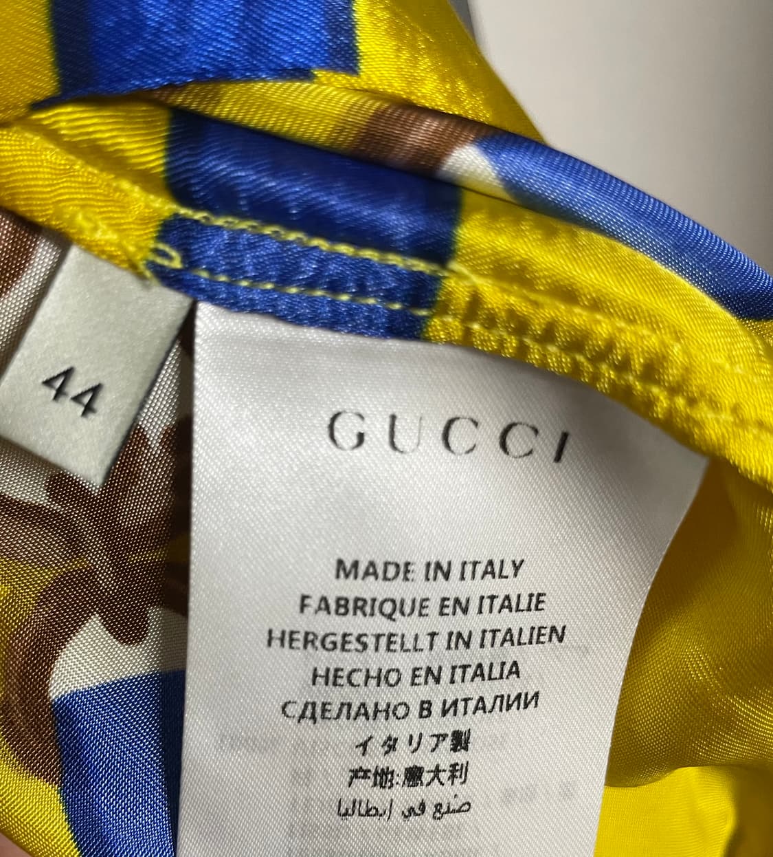 구찌 남성 옐로우 실크 셔츠 44사이즈 상품이미지3
