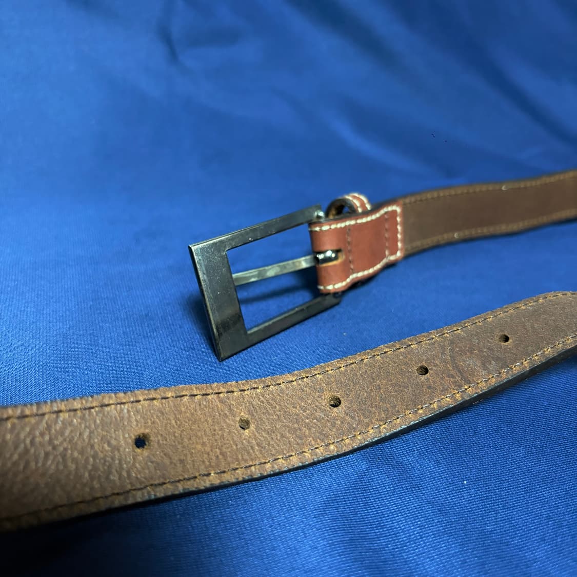 슬림 메탈릭 버클 리얼 레더 벨트 상품이미지3