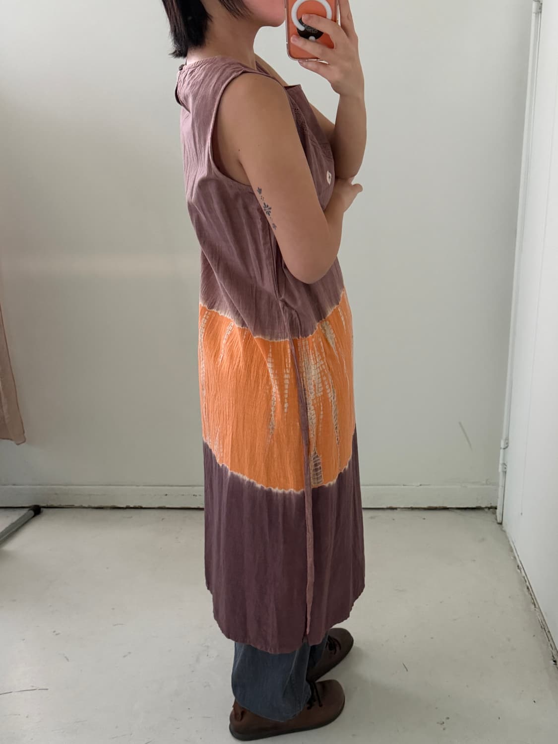 일본빈티지 하구미 나염 민소매원피스 상품이미지2