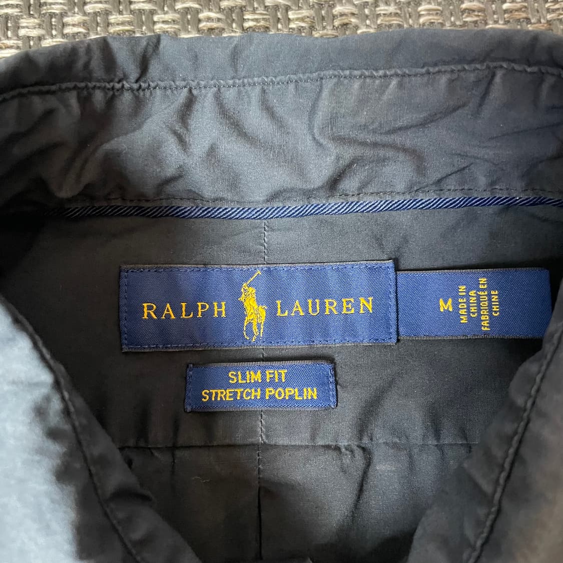 폴로 랄프로렌 블랙 포니 솔리드 슬림핏 셔츠 M 상품이미지4