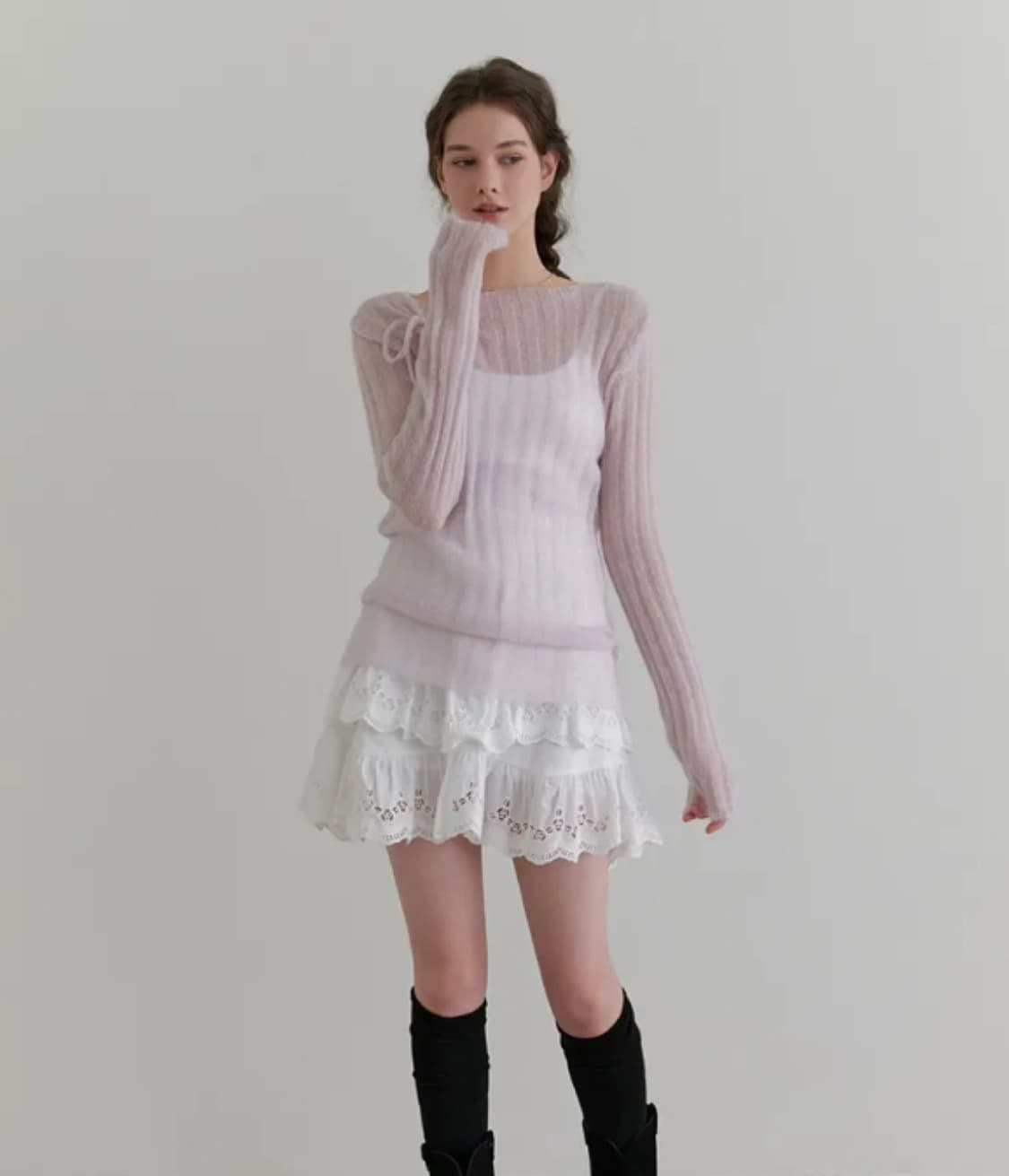 [리엘 RE_L] Cheese Mini Skirt (화이트 / S) 상품이미지3