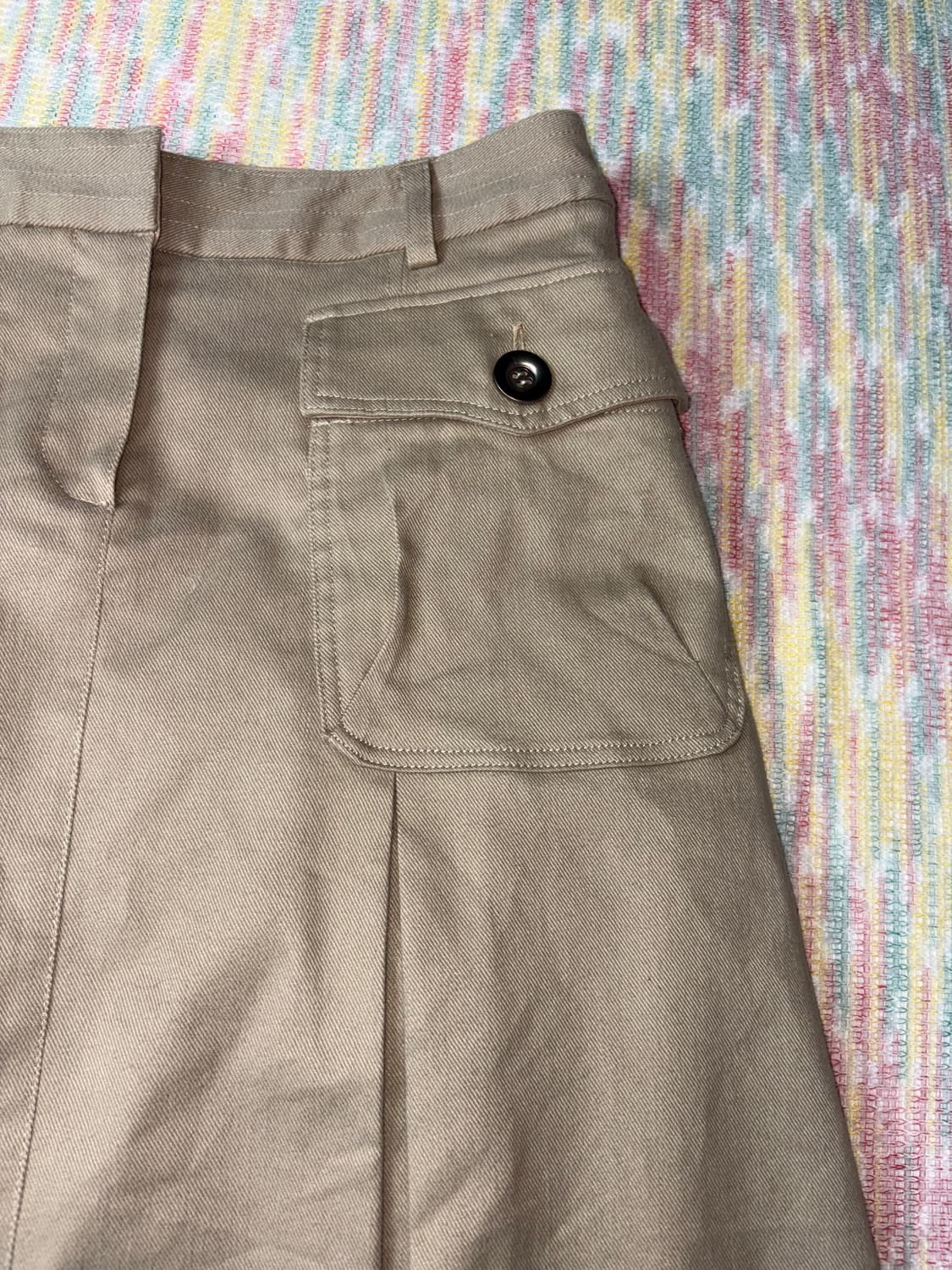 베이지 미디 코튼 스커트 상품이미지6