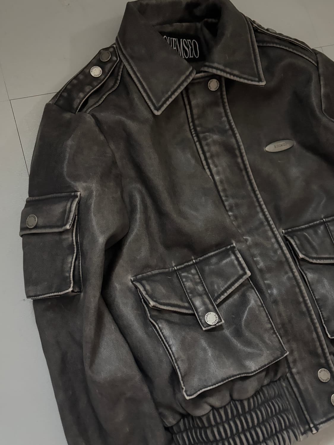 • Bohemian Seoul Leather Bomber Washed G 상품이미지5