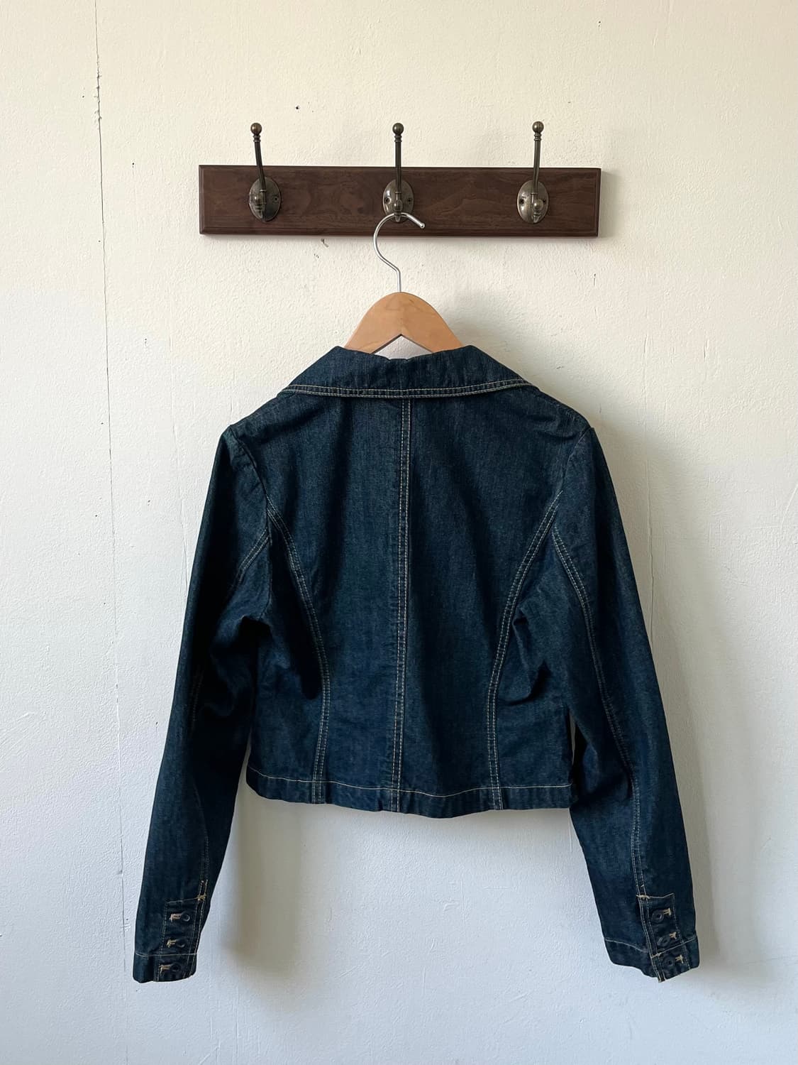 Japan vtg 원버튼 크롭 데님 자켓 상품이미지2