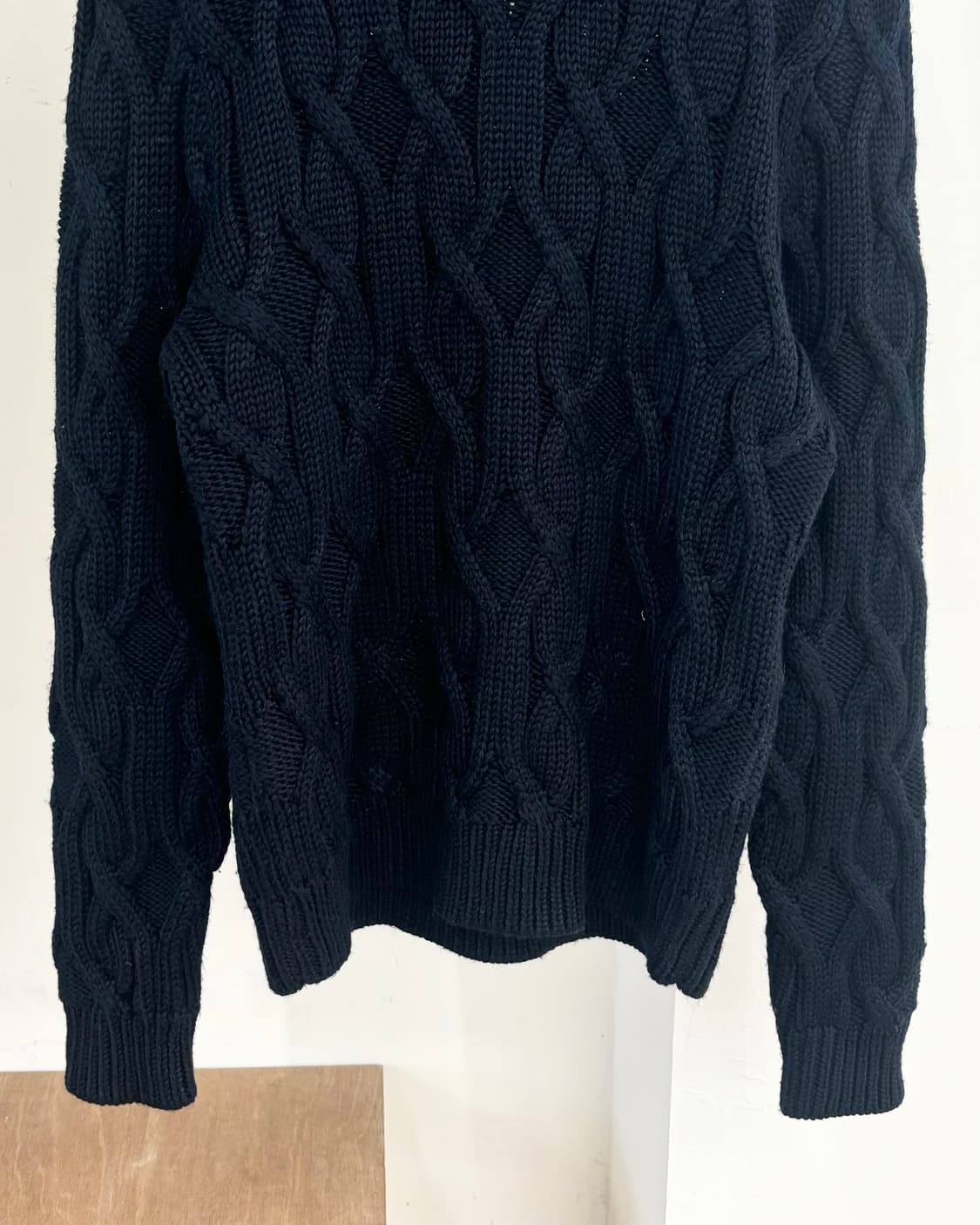산드로 케이블 네이비 터틀넥 니트 상품이미지5