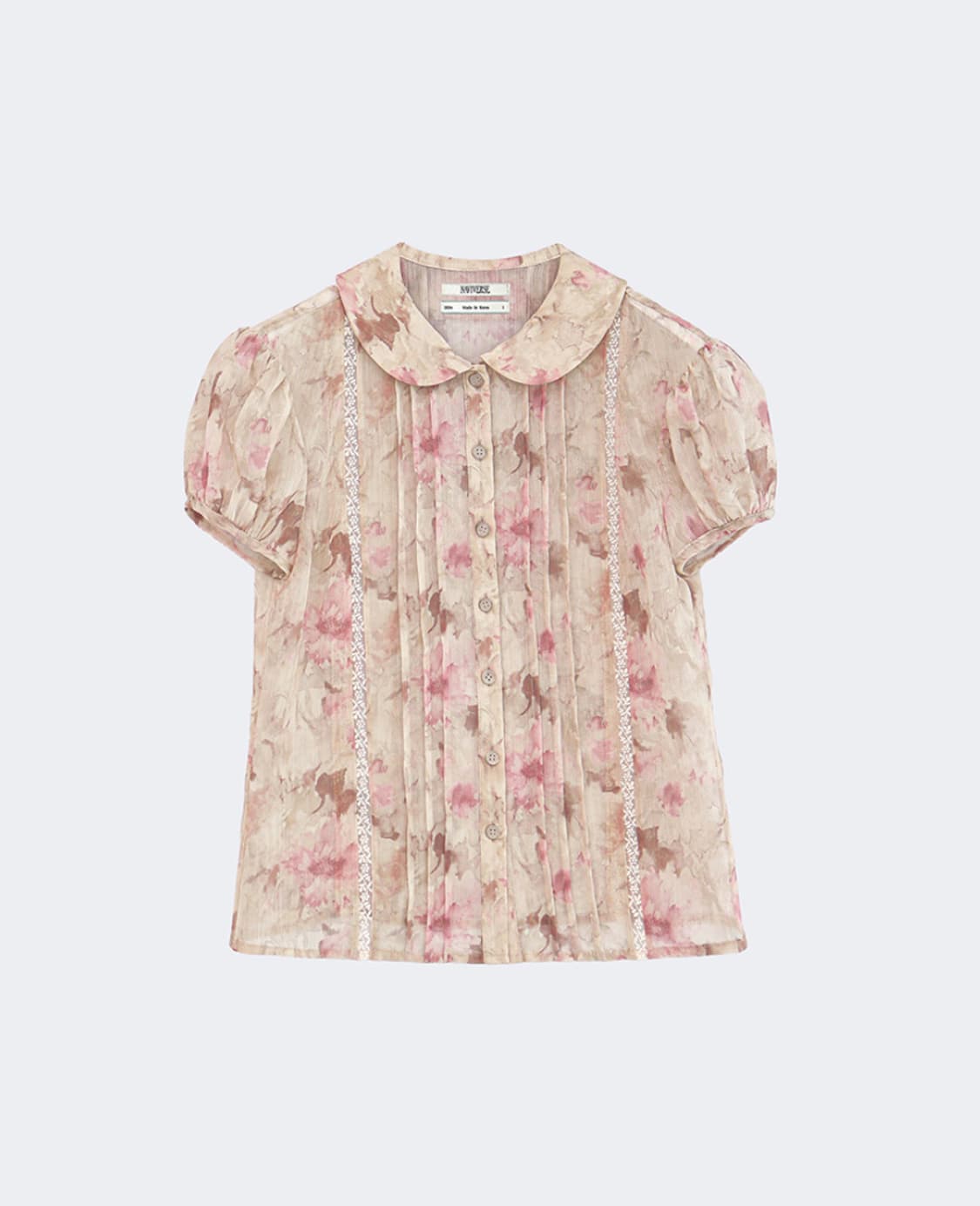 나비버스 블라우스  Flower Lace Blouse_pink 상품이미지1