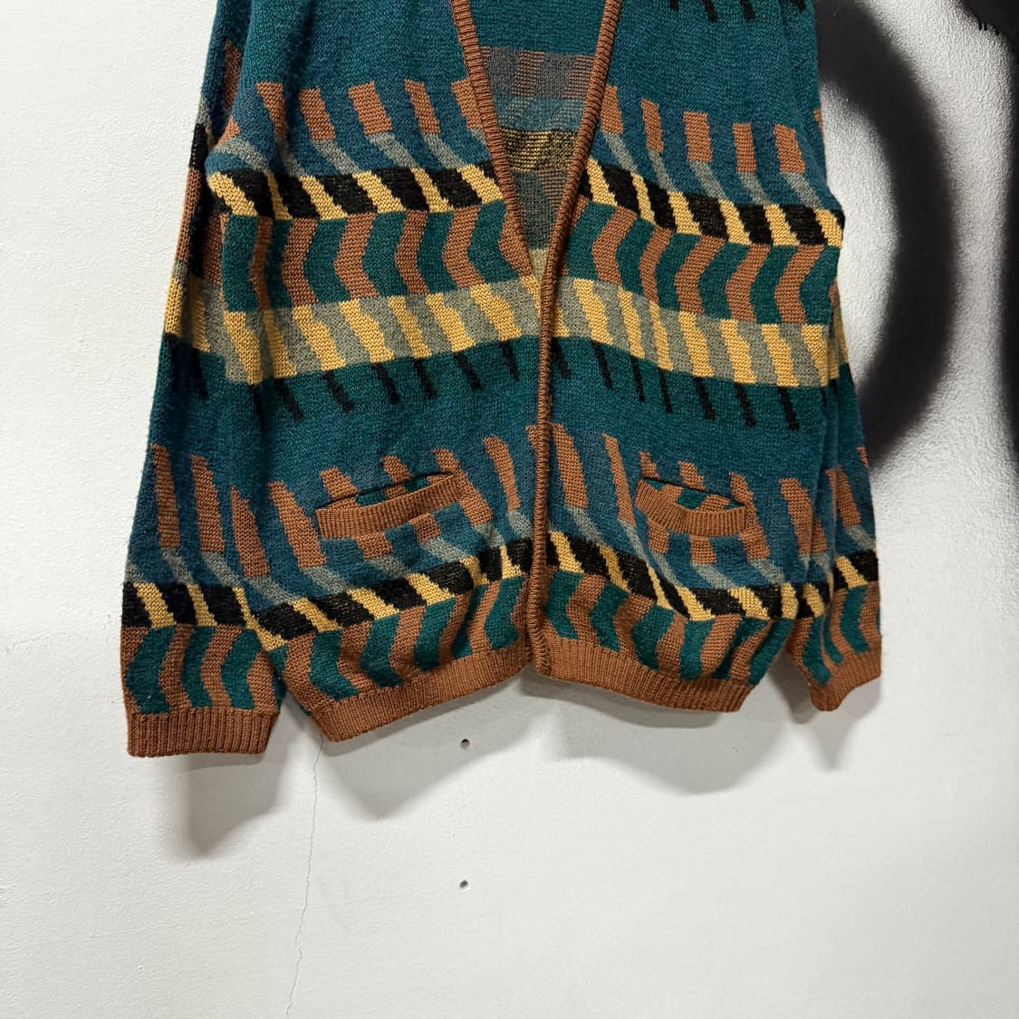 VTG 빈티지 울 혼방 배색 스트라이프 니트 가디건 상품이미지4