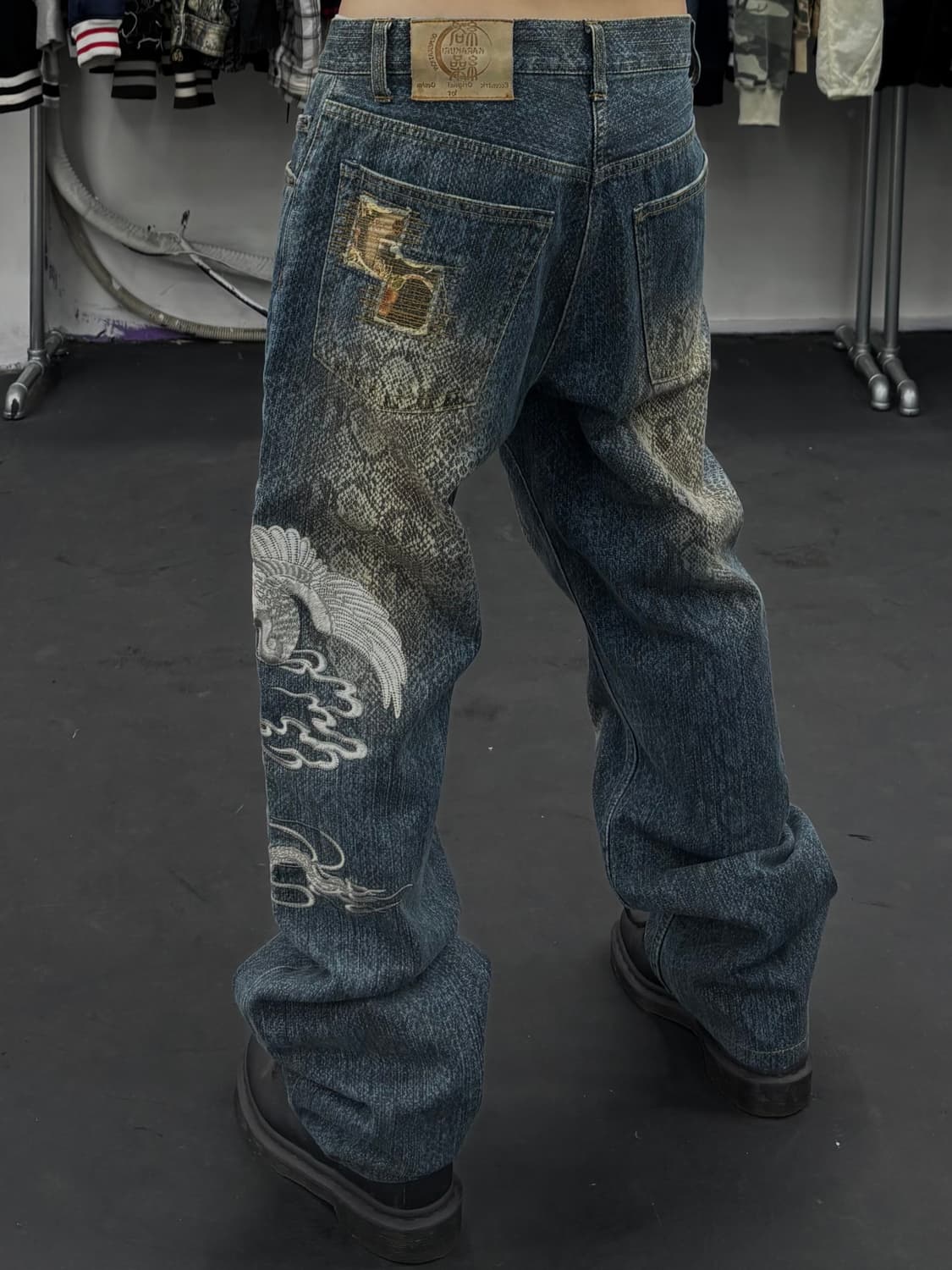 카라쿠리 타마시 뱀피 드래곤 데님팬츠  상품이미지4