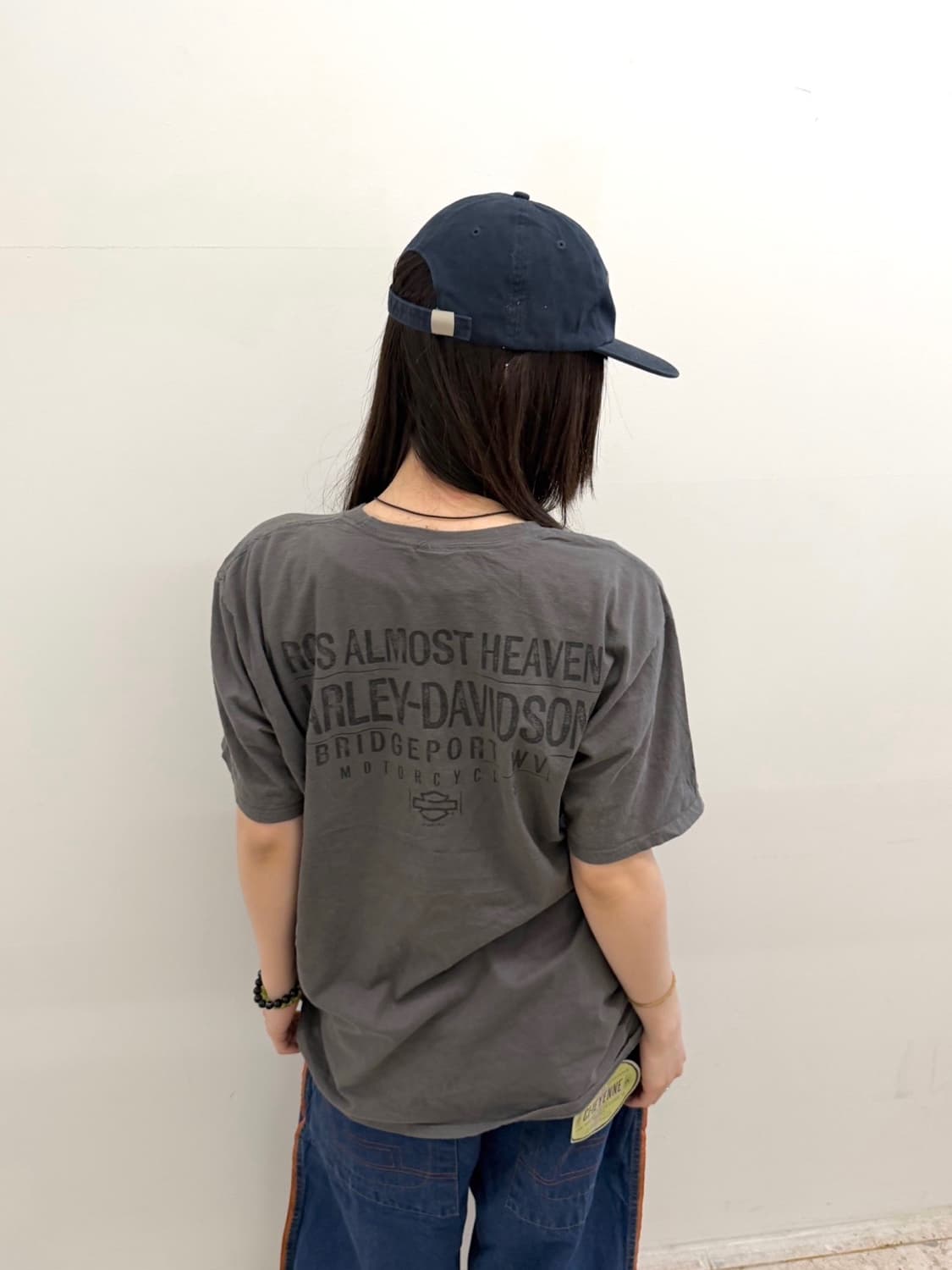 할리데이비슨 스컬 프린팅 반팔 차콜 상품이미지3