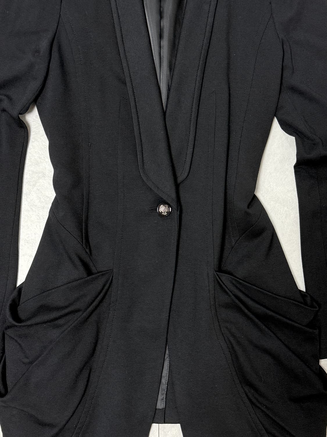 에고이스트 드레이핑 포켓 블레이저 블랙 상품이미지4