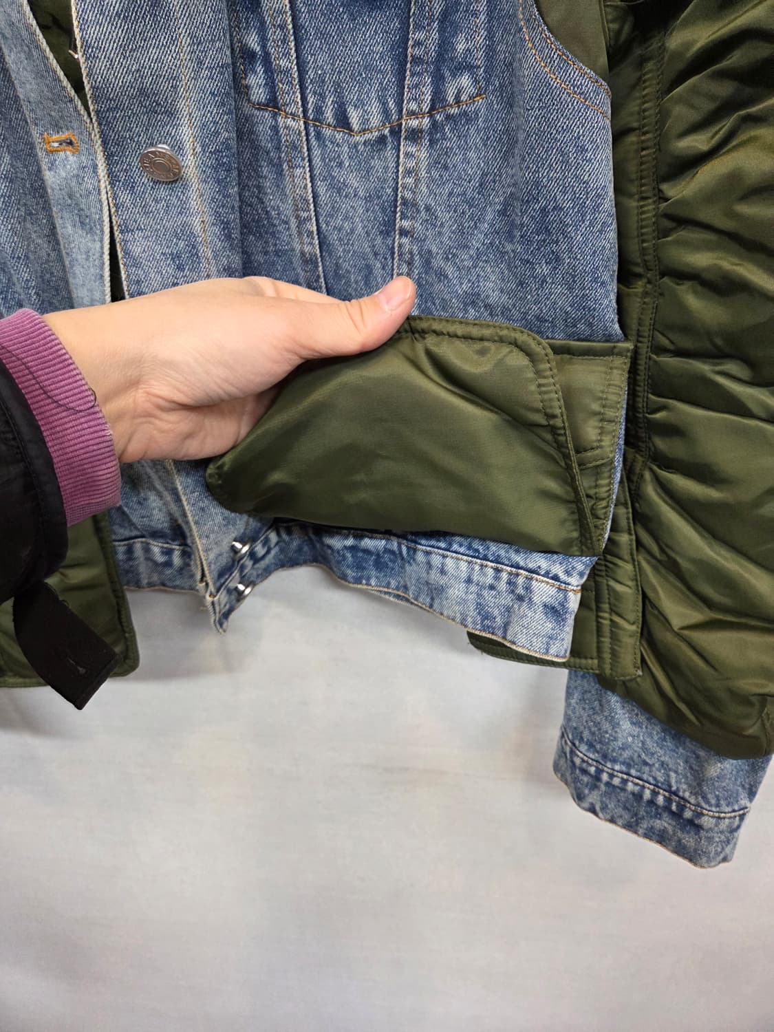 빈티지 여성 마원 항공자켓 데님자켓 믹스 프리 상품이미지5