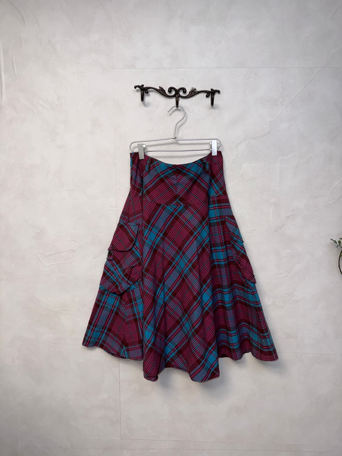 Pink blue pocket cargo flare skirt  상품이미지3