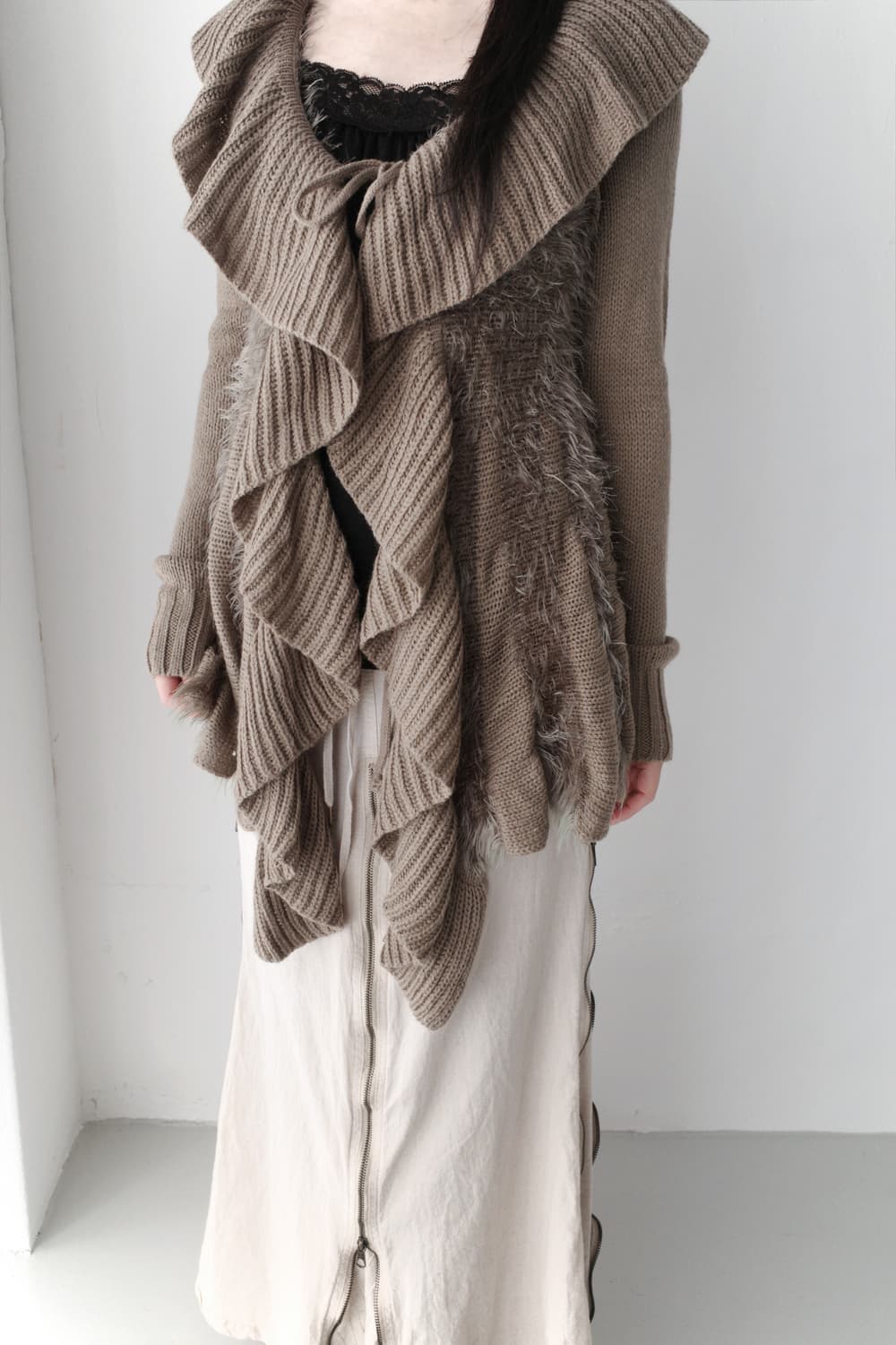 frill fur long cardigun 상품이미지7