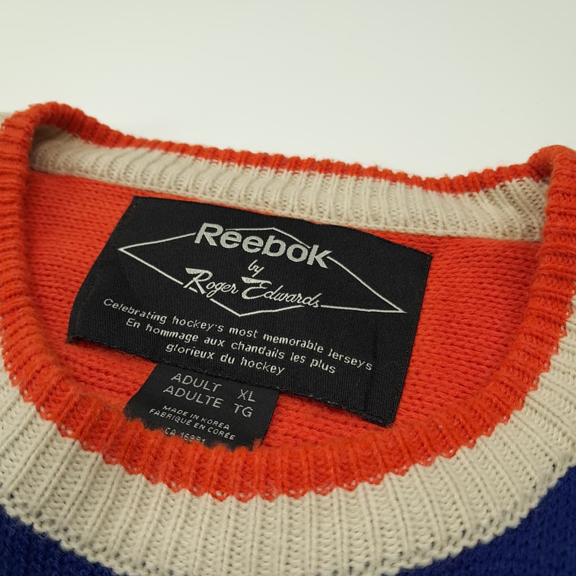CL213 2XL 리복 90s한국판 NHL 오일러스 블루 하키스웨터 상품이미지3