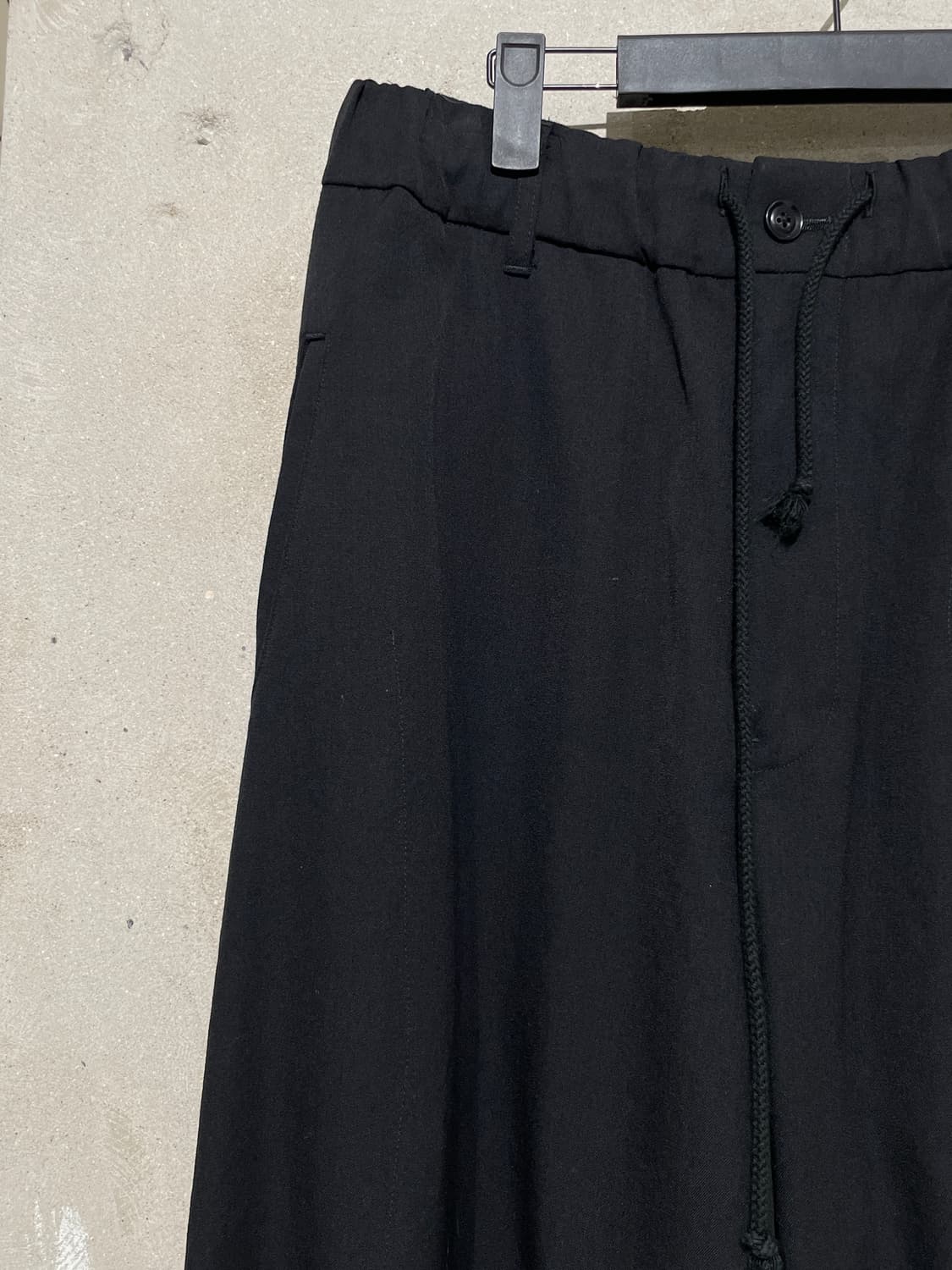 요지 야마모토 뿌르 옴므 15A/W 블랙 레이어드 랩 울 팬츠 상품이미지2