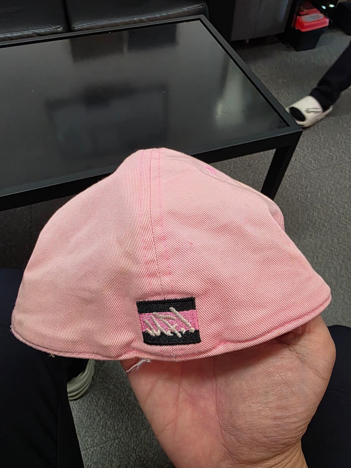 마자플라바 y2k 자수로고 핑크볼캡 상품이미지4