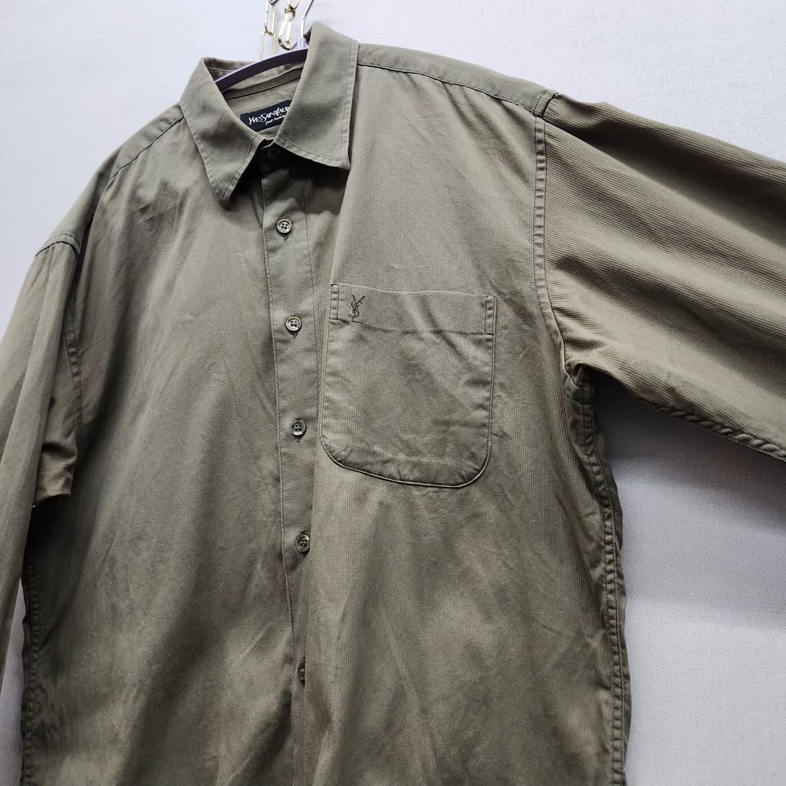 입생로랑 원포켓 로고 코듀로이 빈티지 셔츠100(L) 상품이미지2