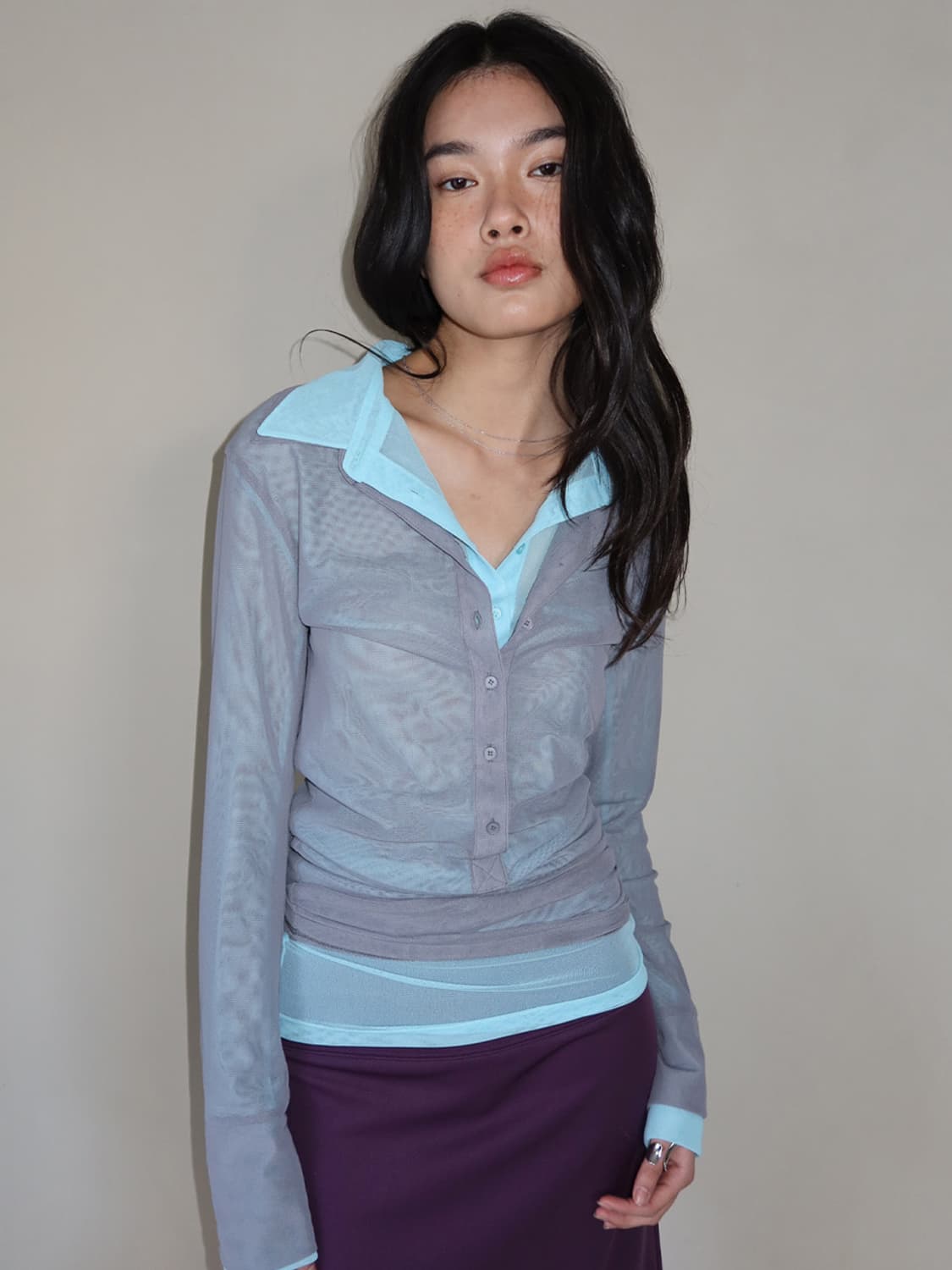 mmm corp See-through Collar T-shirt 상품이미지5