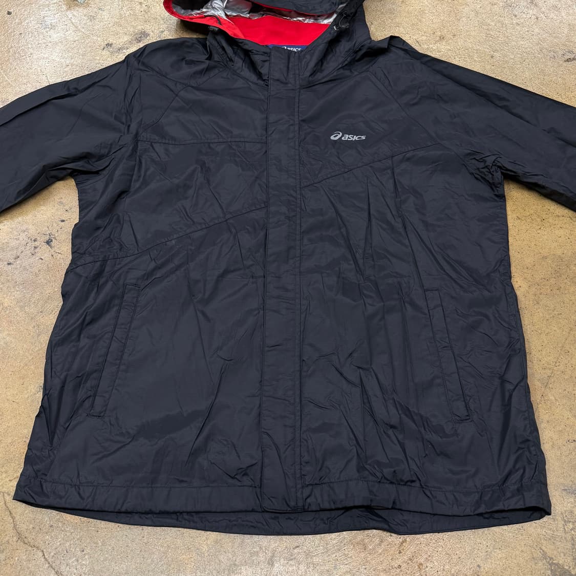 [정품/105] 아식스 블랙 바람막이 후드 자켓 b18 상품이미지3