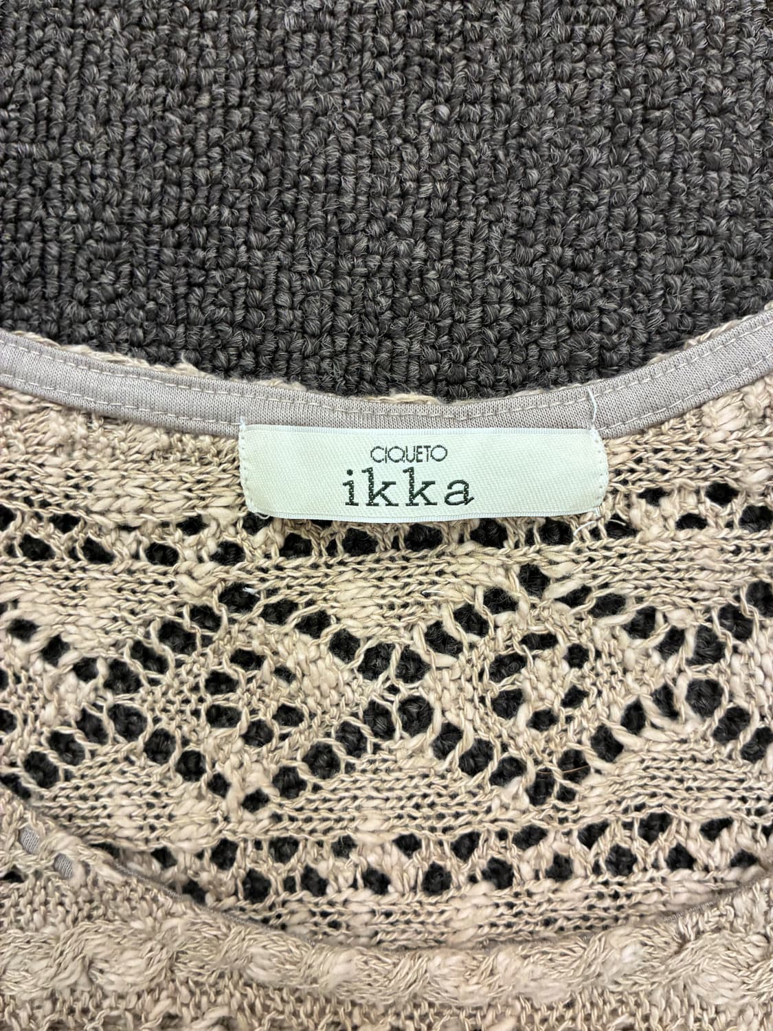 M)Ikka 빈티지 여성 보헤미안 펀칭 반팔 니트 상품이미지4